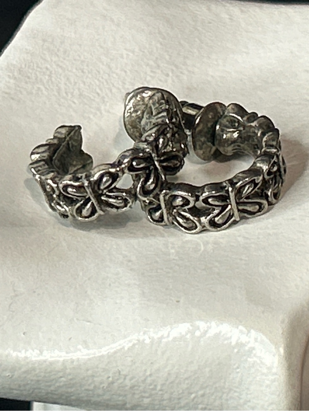 Vintage-Style Butterfly Hoop Stud Earrings – Oxidized Silver Tone Boho Jewelry